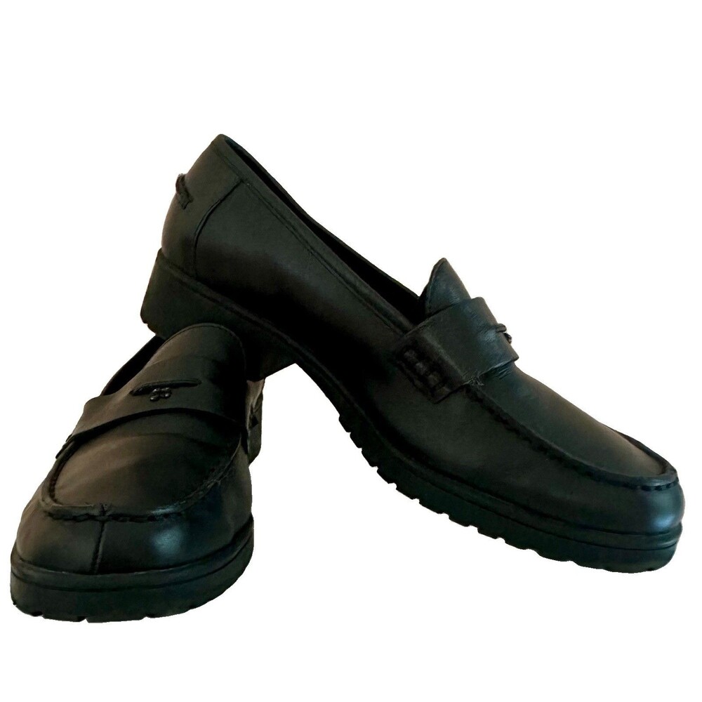 Vintage Y2K Aerosoles Leather Penny Loafers Black Leather 9M